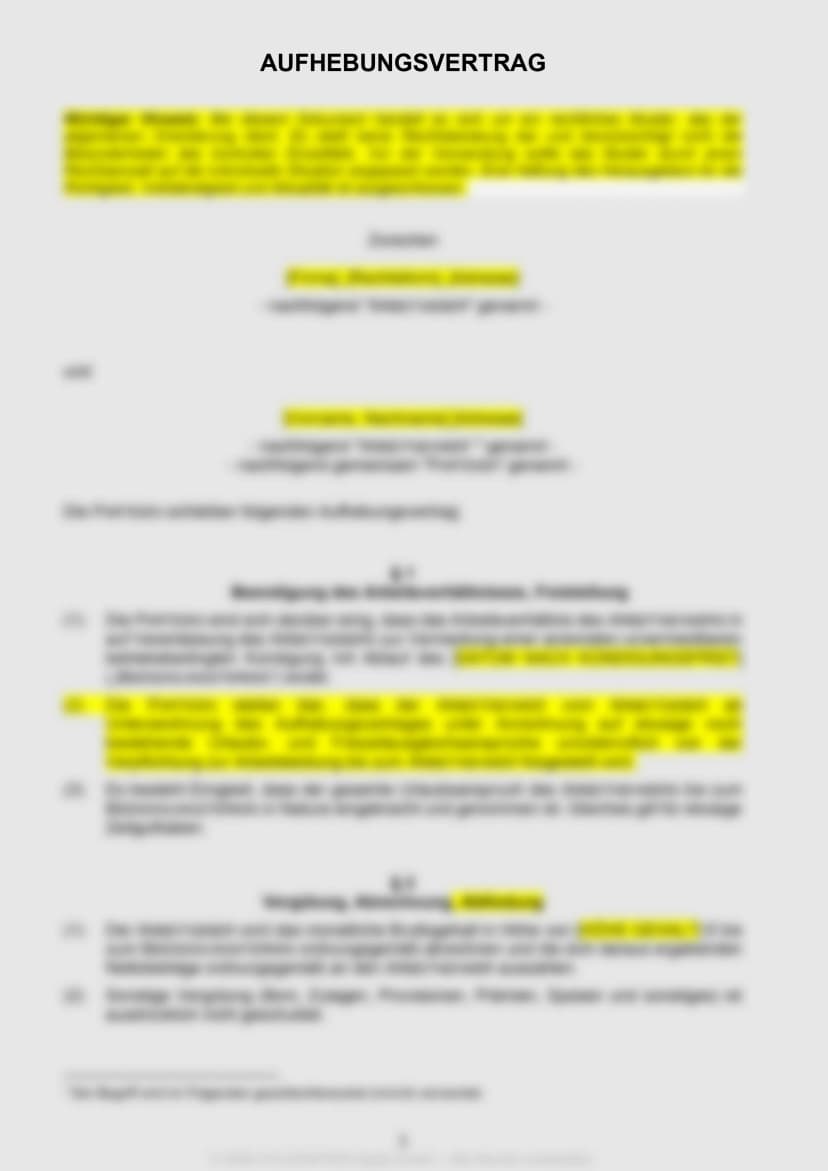Aufhebungsvertrag